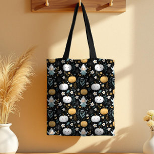 Tote Bag Jolie fée Halloween Kawaii et citrouilles pastel