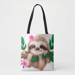 Tote Bag Jolie fentes bébé accroché dans un arbre