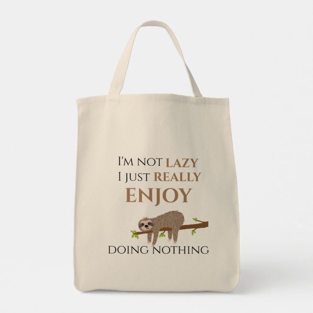 Tote Bag Jolie fentes lazy accrochée sur le texte amusant d (Dos)