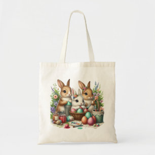 Tote Bag Jolie fête de peinture de Pâques Bunny/Printemps