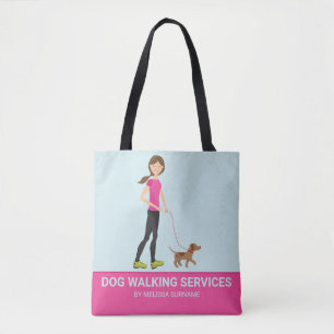 Tote Bag Jolie Fille Et Chien Brun - Services de Promenade