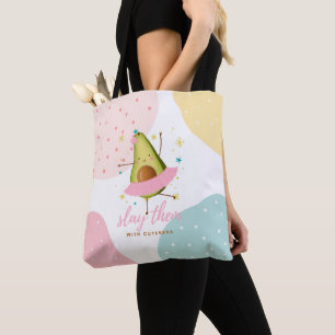 Tote Bag Jolie fille Kawaii Avocado Ballerina Les Jeter