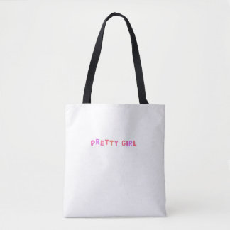 Tote Bag Jolie Fille Lettres Bulles Rose Esthétique Cute