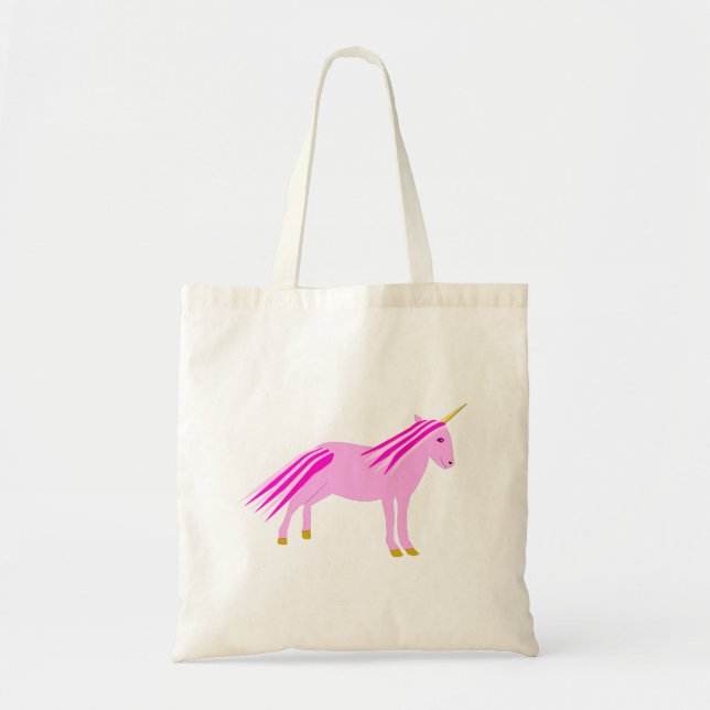 Tote Bag Jolie fille rose bébé licorne (Devant)