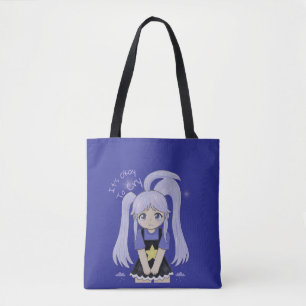 Tote Bag Jolie Fille Triste Illustration Dessinée à la Main