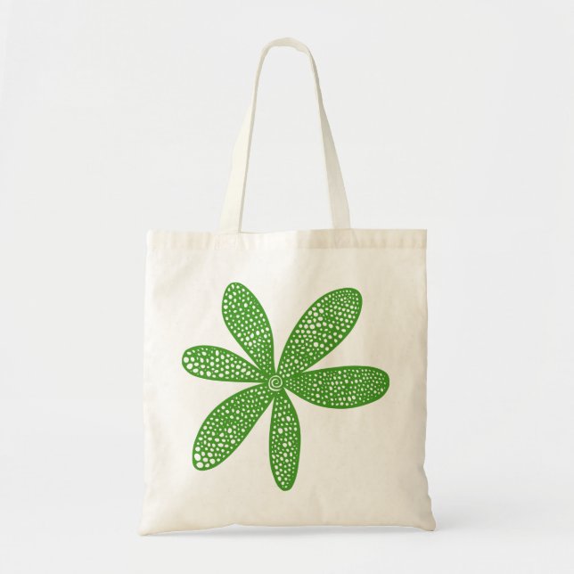 Tote Bag Jolie fleur - Avocado Green (Devant)