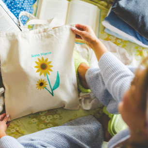 Tote Bag Jolie fleur de soleil douce dessinée numériquement