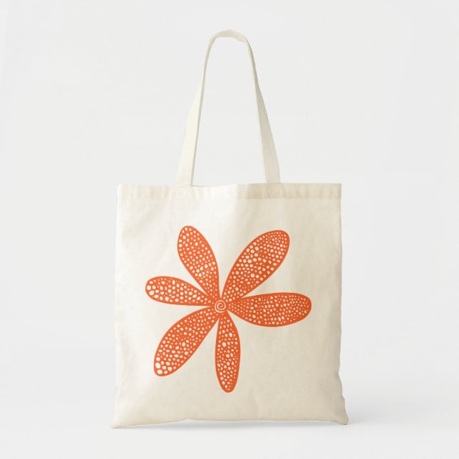 Tote Bag Jolie Fleur - Orange d'automne (Devant)