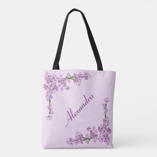 Tote Bag Jolie floraison de cerisiers roses (Dos)
