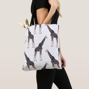 Tote Bag Jolie Giraffe noire blanche rose