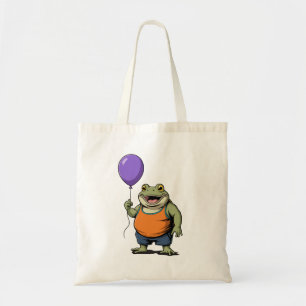 Tote Bag Jolie grenouille de dessin animé tenant un ballon