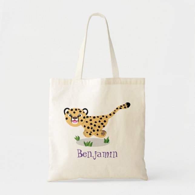 Tote Bag Jolie guépard avec dessin animé (Devant)