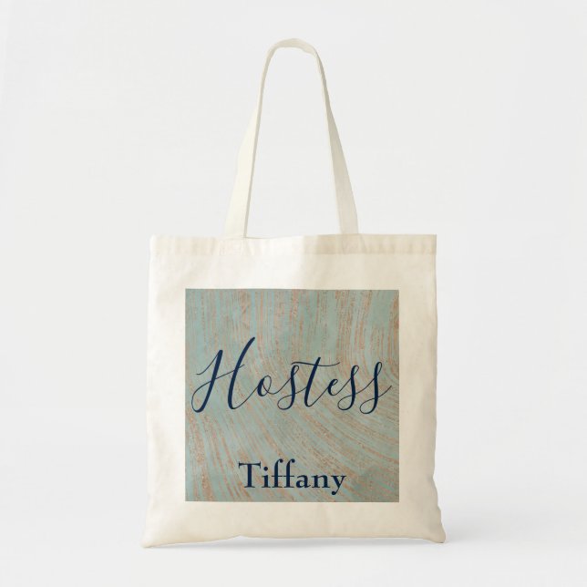 Tote Bag Jolie Hôtesse Bleu Cuivre (Devant)