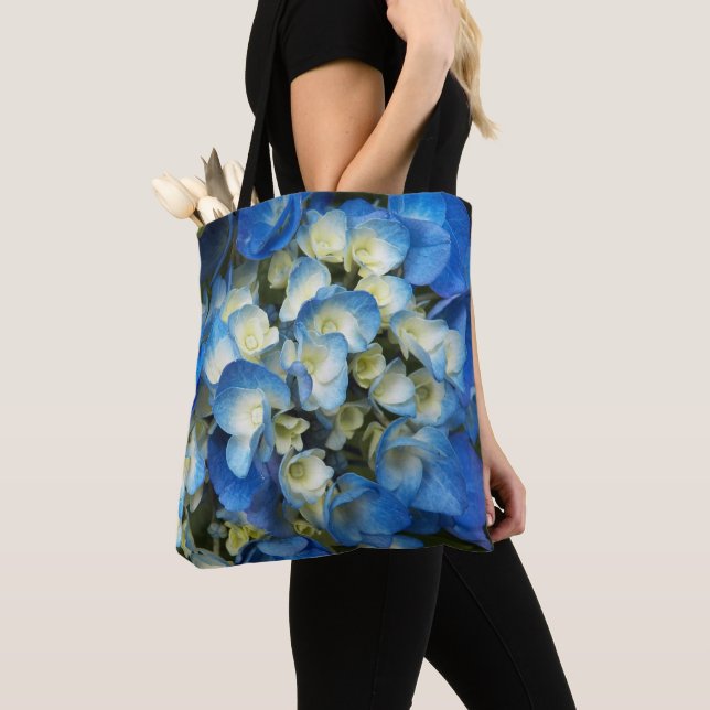 Tote Bag Jolie Hydrangea Bleu Floral (De près)