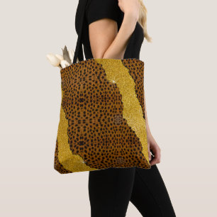 Tote Bag Jolie impression d'animal en cuir de guépard avec 