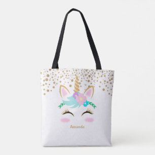 Tote Bag Jolie licorne florale