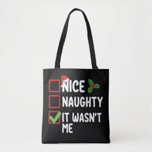 Tote Bag Jolie Méchant C'était Pas Moi Liste De Noël Famili