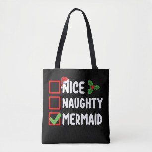 Tote Bag Jolie Méchante Liste de Noël de Sirène Familiale F