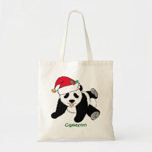 Tote Bag Jolie Ours de Panda de Noël à Santa Hat Enfants pe