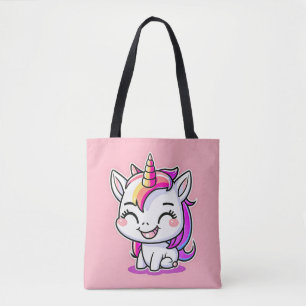 Tote Bag Jolie peinture colorée magique Happy Unicorn