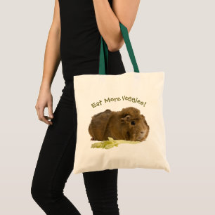 Tote Bag Jolie photo de cochon d'Inde Mangez plus de légu