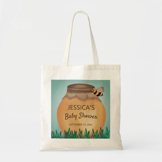 Tote Bag Jolie pot de miel et bébé abeille Baby Shower (Devant)