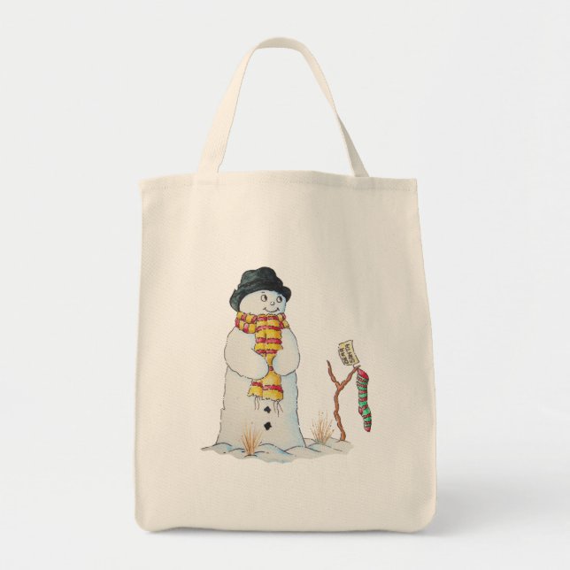 Tote Bag Jolie scène de neige pour Noël (Devant)
