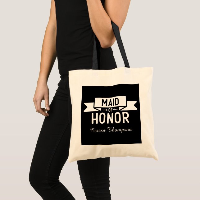 Tote Bag Jolie servante honneur ajouter nom (Devant (produit))