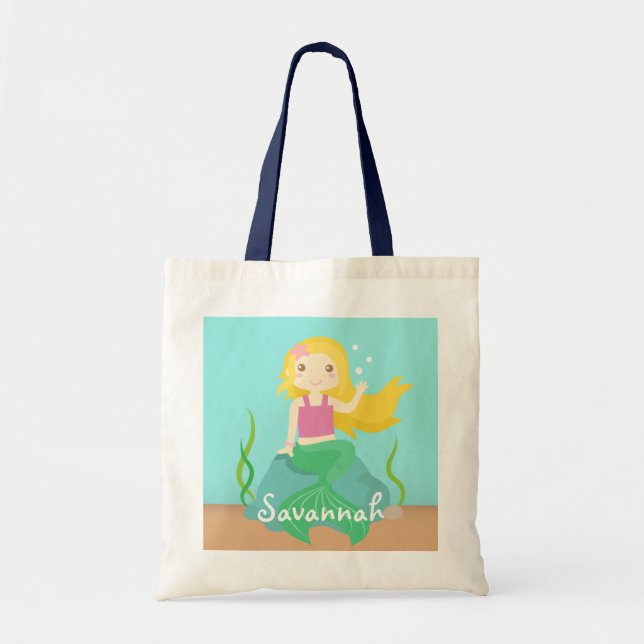 Tote Bag Jolie Sirène de l'Océan, Pour Filles (Devant)