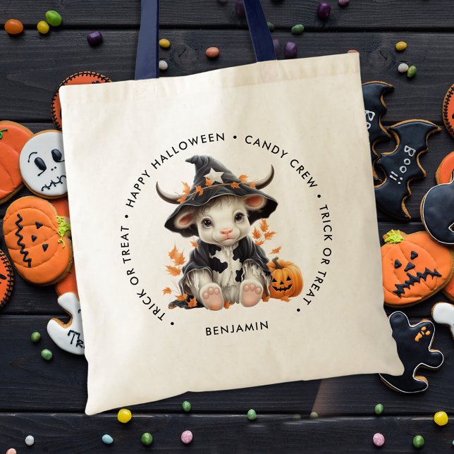 Tote Bag Jolie sorcière de vache Halloween bonbon personnal (Créateur téléchargé)