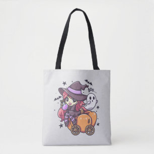 Tote Bag Jolie sorcière enfant assise sur une voiture Citro