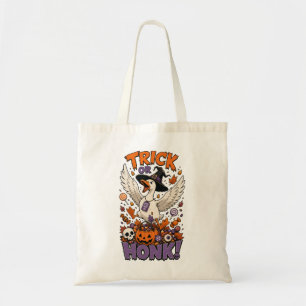 Tote Bag Jolie Sorcière Oie Citrouille Bonbon Graphique