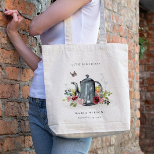 Tote Bag Jolie théière Florale Rose N'Importe Quel Âge Anni