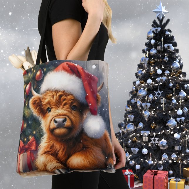 Tote Bag Jolie vache de Noël Highland (Créateur téléchargé)