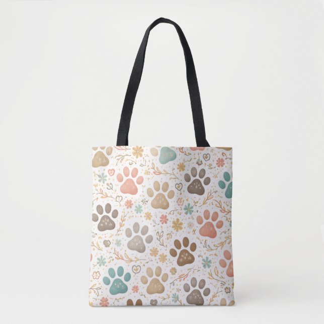 Tote Bag Jolies Empreintes de Patte (Devant)