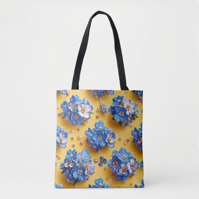 Tote Bag Jolies fleurs bleues (Devant)