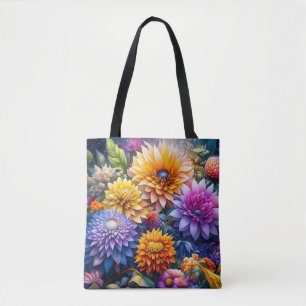 Tote Bag Jolies fleurs d'art colorées de l'IA