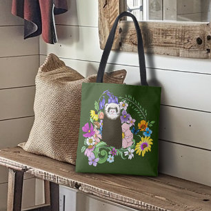 Tote Bag Jolies fleurs sauvages de furet sableux en bois ve