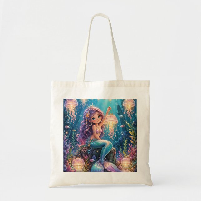 Tote Bag Jolies lanternes de sirène et de méduse  (Devant)