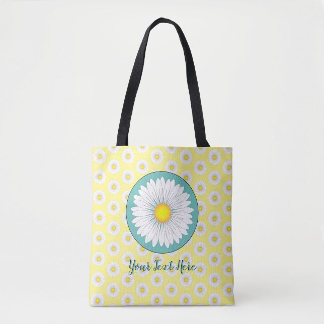 Tote Bag Jolies petites marguerites - Jaune (Devant)