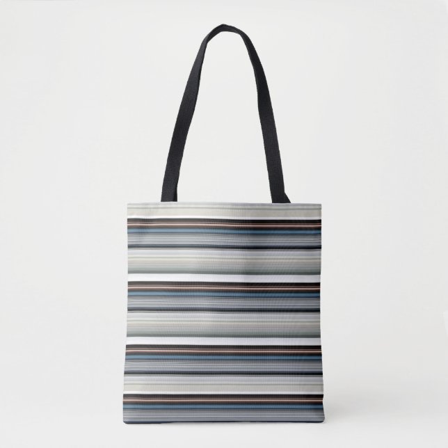 Tote Bag Jolies rayures grises et blanches (Devant)