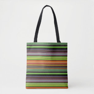 Tote Bag Jolies rayures noires colorées