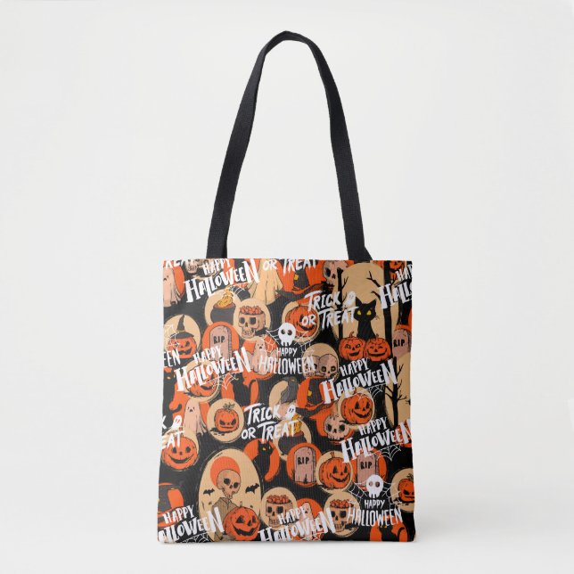 Tote Bag  Jolies vibrations effrayantes d'Halloween  (Devant)