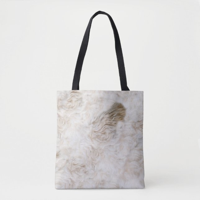 TOTE BAG JOLIMENT DOUX CURLY DOG FUR FLEECE BLANKET (Devant)