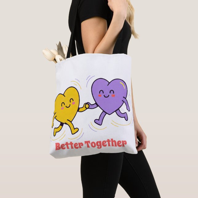 Tote Bag Jolis amis au cœur heureux (De près)