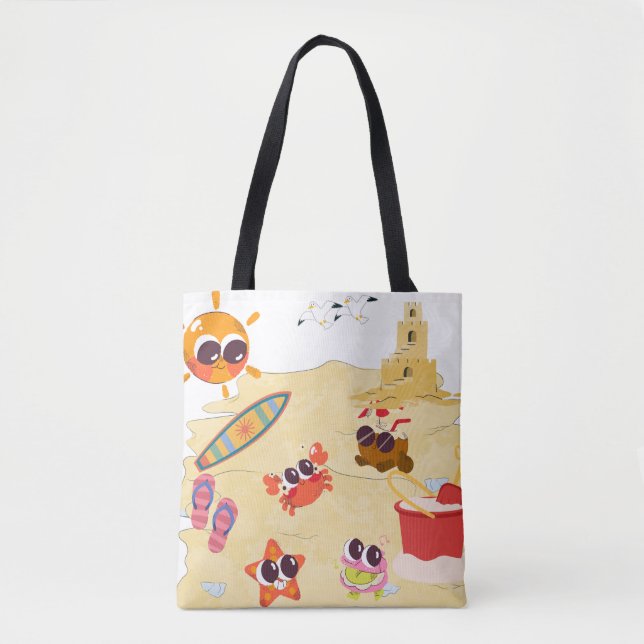 Tote Bag jolis amis de plage (Devant)