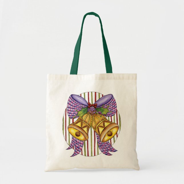 Tote Bag Jolis grelots de Noël avec ruban et nœud (Devant)