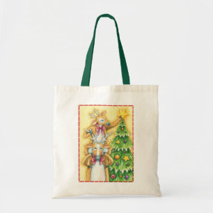 Tote Bag Jolis rennes de Noël avec une étoile d'arbre de No