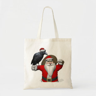 Tote Bag Jolly Santa Claus aime les ravens noirs