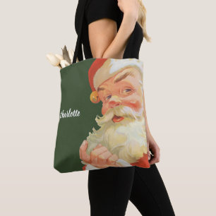 Tote Bag Jolly Santa Claus avec secret, Noël Vintage